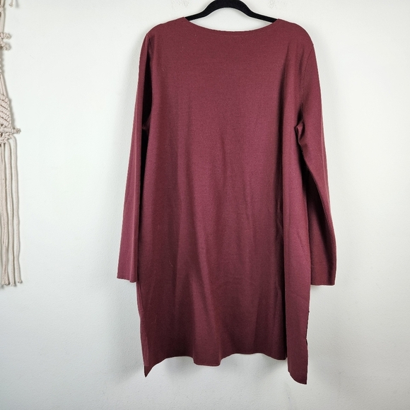 Eileen Fisher Boiled wool jersey Jewel Neck Boxy Tunic L NWT Fall Winter - Picture 8 of 9